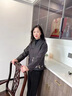 俞兆林新中式媽媽秋裝套裝洋氣中老年女短款國風衣服秋冬季加厚毛呢外套 卡其色上衣+褲子 2XL 建議105-120斤 曬單實拍圖