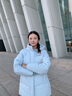 波司登（BOSIDENG）25新款冬季羽絨服女短款連帽加厚90絨百搭保暖外套B250245128 天藍愛心印花9W38 S 160/88A 曬單實拍圖
