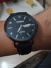 特雷格全自動(dòng)防水夜光雙日歷機械風(fēng)新款學(xué)生手表男士超薄石英簡(jiǎn)約電子表 069黑皮黑面【雙日歷夜光表】 40mm 曬單實(shí)拍圖
