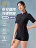 361°泳衣女連體平角專業(yè)訓練競技泳裝防曬修身顯瘦溫泉游泳衣透氣快干 曬單實拍圖
