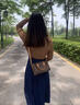 真皮波士頓老花枕頭包女2025新款斜挎手提迷你小包高級感高檔小包 小號17cm咖啡色【專(zhuān)柜禮盒包裝】 曬單實(shí)拍圖