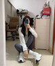 Rewi國際奢侈品牌厚底老爹鞋女2025年最新款小白鞋加絨增高重工運動(dòng)鞋 米白色單里 37 曬單實(shí)拍圖