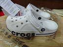 crocs卡駱馳洞洞鞋貝雅卡駱班輕便耐磨一腳蹬休閑鞋|205089 白/深藍(lán)-126 39 (240mm) 曬單實(shí)拍圖