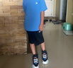 361°兒童短褲夏季男女童3-12歲透氣運動(dòng)褲梭織五分褲 黑 130 曬單實(shí)拍圖