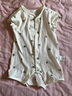 babylove嬰兒短袖連體衣夏季純棉網(wǎng)眼透氣寶寶衣服哈衣清新薄款爬服夏裝 曬單實(shí)拍圖