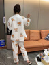 婧麒月子服秋冬孕婦睡衣產(chǎn)后十月份加厚哺乳產(chǎn)婦待產(chǎn)家居服三件套 愛(ài)心小熊 XL 曬單實(shí)拍圖