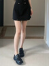 ZHR英倫單鞋女學(xué)院風(fēng)減齡厚底樂福鞋時(shí)尚皺面圓頭皮鞋女JF136黑色37 曬單實(shí)拍圖