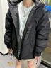 羽絨服男冬季2025年新款戶外短款加厚羽絨服潮牌日系工裝羽絨外套 黑色 L (175) （體重110-130） 曬單實(shí)拍圖