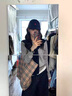 艾珠兒（Aizhuer）秋冬季酷颯拽姐穿搭套裝披肩假兩件衛衣女外套垂感牛仔褲兩件套 灰色披肩衛衣+牛仔褲 M 曬單實(shí)拍圖