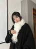 唐獅（TonLion）新款羊毛混紡韓版純色圍巾披肩兩用女冬季加厚保暖圍脖百搭送女友 米色 曬單實(shí)拍圖
