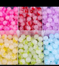 京廂 冰裂玉碎爆花透閃玻璃琉璃圓珠diy散珠串珠手鏈項鏈飾品配件材料 混色裝圓珠+彈力線(xiàn)2米+隔珠500粒 約100顆一包袋裝 曬單實(shí)拍圖