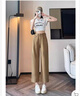 UKMR休閑褲女卡其色九分牛仔闊腿褲女2025新款夏季薄款遮腿小個 卡其色 XL 【建議116-130斤】 曬單實拍圖