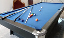 高端輕奢臺球桌標準成人黑八臺球桌家用臺球桌多功能三合一臺球桌 8尺 自動(dòng)回球豪華臺白藍 曬單實(shí)拍圖