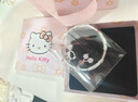 紀博馳9999純銀手鐲繁花似錦helloKitty實(shí)心推拉鐲kt貓七夕情人節禮物足銀手鐲繁花似錦+精美禮盒約18克 曬單實(shí)拍圖
