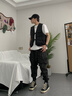 VIP飛行潮牌工裝褲男士寬松多口袋休閑褲春秋薄款運(yùn)動(dòng)長褲束腳褲機(jī)能風(fēng)傘兵褲 黑色 L 曬單實(shí)拍圖