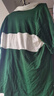 Champion【王俊凱同款】冠軍T恤24春夏新款美式寬松復(fù)古翻領(lǐng)拼接字母短袖 深綠色 M 曬單實(shí)拍圖