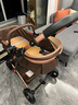 HEGERBABY高端嬰兒車0-3歲用折疊可坐可躺帶減震新生兒寶寶高景觀嬰兒車 卡其【新升級(jí)頂配款】 曬單實(shí)拍圖