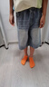 左西童裝男童牛仔短褲防褪色夏裝2025新款兒童夏季中褲 牛仔色 160 曬單實拍圖