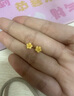 周六福足金999朱槿花黃金耳釘耳飾女計(jì)價(jià)A0910969 約0.82g 一對(duì)生日禮物 曬單實(shí)拍圖