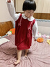 戴維貝拉（DAVE＆BELLA）女童連衣裙女寶寶假兩件裙子2025新款秋裝洋氣兒童公主裙童裙 紅色【現貨】 120 cm（建議身高110-120cm） 曬單實(shí)拍圖