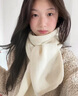 VINEY圍巾女2025新款秋冬季針織毛線保暖圍脖圣誕節(jié)元旦禮物送女友老婆 奶白色-高端禮盒裝 曬單實(shí)拍圖