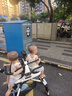 佳若琪雙胞胎嬰兒推車(chē)遛娃神器雙人前后坐輕便可折疊二胎寶寶兒童手推車(chē) 白色藍傘【鋁合金+可折疊+墊子】 曬單實(shí)拍圖