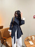對(duì)白復(fù)古通勤三?？哿㈩I(lǐng)風(fēng)衣女2025秋季新款慵懶寬松休閑夾克外套 深海藍(lán) 【預(yù)售付款后15天發(fā)貨】 S 曬單實(shí)拍圖