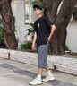 KOOSHI亞麻七分褲男夏季薄款冰絲短褲2025新款直筒寬松休閑中褲棉麻褲子 淺灰色 3XL :165-185斤 曬單實(shí)拍圖