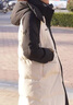 鴨鴨羽絨服女中長款2025年冬季中長款寬松東北加厚韓版撞色保暖外套 白色 M (建議100-130斤) 曬單實拍圖