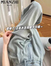 棉致天絲冰絲薄款高腰闊腿牛仔褲女夏季2025新款小個(gè)子直筒休閑褲子 B98淺藍色【高品質(zhì)36】 M 95-105斤 曬單實(shí)拍圖