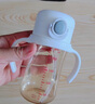 WOIBABY適配貝親直飲吸管奶瓶配件學(xué)飲吸管水杯蓋寬口徑手柄三代通用 白色（12個(gè)月+）吸管彈力杯蓋+手提繩 曬單實(shí)拍圖