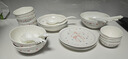 松發(fā)瓷器高溫釉下彩陶瓷餐具家用高顏值花邊沙拉碗餐盤碟 荷口愛心36頭 曬單實(shí)拍圖