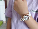 米囹卡通鑲鉆皮帶手表初高中學(xué)生兒童手表女款石英表 白色KT貓 曬單實(shí)拍圖