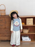 可英 GOWINBABY女童長(cháng)袖圓領(lǐng)衛衣2025秋季小女孩休閑寬松上衣女寶甜美可愛(ài)t恤衫 藍色 上衣 130 （適合身高120cm-130cm） 曬單實(shí)拍圖