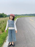 G.DUCKKIDS小黃鴨女童夏季套裝2025新款兒童牛仔闊腿褲兩件套女寶寶夏裝衣服 淺藍色 100 建議2~3歲【 90-100cm】cm 曬單實拍圖