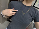 無印良品（MUJI）男式 使用了棉的冬季內(nèi)衣 圓領(lǐng)短袖T恤 69AA450 秋衣保暖衣打底衫 炭灰色 XS 曬單實(shí)拍圖
