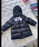 保姆鵝  兒童羽絨服寶寶中長(zhǎng)款護(hù)臉加厚鴨絨外套防風(fēng)保暖童裝冬裝 炭黑 130 曬單實(shí)拍圖