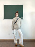 瑪嬌媚（Majiaomei）羽絨棉服女短款2025年冬季新款韓版修身排骨服輕薄棉衣連帽外套女 卡其灰 M 曬單實(shí)拍圖