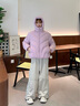 波司登（BOSIDENG）25新款羽絨服女短款90絨連帽時(shí)尚休閑氧氣系列保暖外套B250245242 星霧粉1907【溫柔粉紫色】 XS 155/80A 體重約110斤以?xún)?曬單實(shí)拍圖