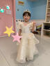 迪牧歐兒童生日宴禮服花童公主裙女童小主持人合唱走秀鋼琴演奏演出服夏 香檳色_01 120 曬單實(shí)拍圖