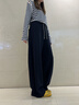 棠暖美式彎刀闊腿褲女春秋季寬松垂感女士運(yùn)動衛(wèi)褲2025新款休閑長褲子 藏青色 XL 120-135斤 曬單實(shí)拍圖