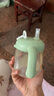 貝親兒童牛奶杯1-3歲寶寶喝水喝奶PPSU直飲奶瓶雙吸管水杯 綠色330mL 曬單實拍圖