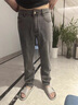 SUSTYLE高端奢侈品男裝高檔牛仔褲男士2025春秋新款修身彈力直筒長(cháng)褲男 煙灰色 34 曬單實(shí)拍圖