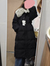 妖精的口袋90白鴨絨黑色中長款羽絨服女2024冬季新款收腰氣質(zhì)外套 曜石黑色 S 曬單實(shí)拍圖