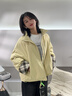 雅鹿女士2025新款短款鵝絨服保暖加高立領(lǐng)拼接撞色休閑復(fù)古 檸檬黃 S 建議90-110斤 曬單實(shí)拍圖