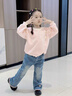G.DUCKKIDS女童加絨牛仔褲秋冬款2024兒童冬季一體絨褲子寶寶洋氣喇叭褲 藍色 130cm 曬單實(shí)拍圖