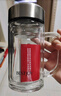 富光拾喜（FUGURNG BESTJOY）雙層玻璃杯男女辦公水杯 防燙帶濾網(wǎng)大容量泡茶杯子520ml黑色 曬單實拍圖