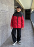 波司登25新款羽絨服男女兒童中長款5A抗菌絨保暖連帽外套T250246120Q 冰川熊紅9CX8 140 /64 約 130-140cm 30kg 曬單實拍圖