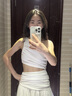 瑜尚臻品韓系氛圍感穿搭設計感獨特絕美斜肩鏤空露腰海邊度假連衣裙女夏季 氛圍感超仙長裙【白色】 M 曬單實拍圖