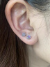 LnieerS925銀針月光石耳釘女養耳洞螺絲防掉耳環(huán)高級耳骨釘精致免摘耳飾 粉色耳釘一對【925銀針】 曬單實(shí)拍圖